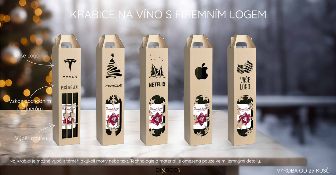 Dárkové krabice na víno s vlastním logem