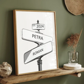 Křižovatka Rozcestí vlastní Plakát