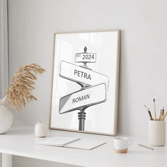 Křižovatka Rozcestí vlastní Plakát