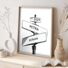 Křižovatka Rozcestí vlastní Plakát