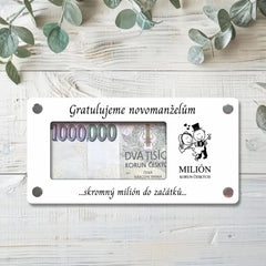 Akrylové přání bílé - Milion korun