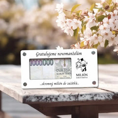 Akrylové přání bílé - Milion korun