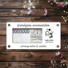 Akrylové přání bílé - Milion korun