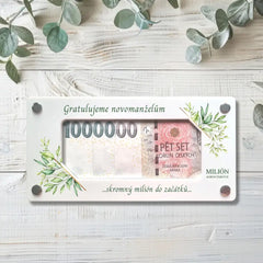 Akrylové přání bílé UV tisk - Milion korun