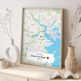 Personalizovaná Mapa Kde To Všechno Začalo Plakát