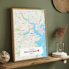 Personalizovaná Mapa Kde To Všechno Začalo Plakát