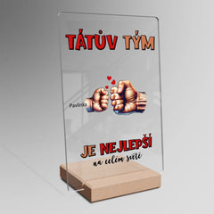 Tátův tým ruce až 5 dětí Akrylová Plaketa