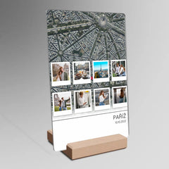 Cestovatelská mapa 8 polaroid fotografií Plaketa z akrylu