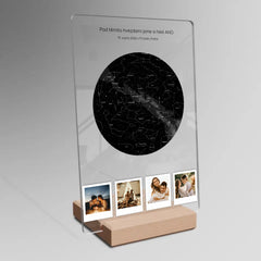 Hvězdná mapa 4 polaroid fotografie Akrylová Plaketa