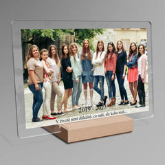 Školní fotografie na akrylovém skle se stojánkem