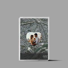 Cestovatelská mapa s fotografií ve tvaru srdce 2 Akrylový blok