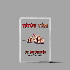 Tátův tým ruce až 5 dětí Akrylový Blok