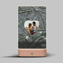 Cestovatelská mapa s fotografií ve tvaru srdce 2 Lampa LED