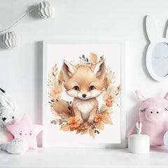 Dětské plakáty se zvířátky v květinách