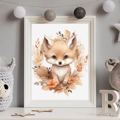 Dětské plakáty se zvířátky v květinách