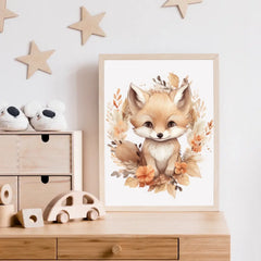 Dětské plakáty se zvířátky v květinách