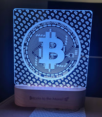 Bitcoin to the Moon Lampa LED