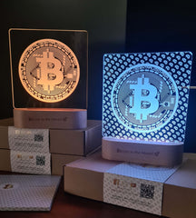 Bitcoin to the Moon Lampa LED