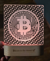 Bitcoin to the Moon Lampa LED