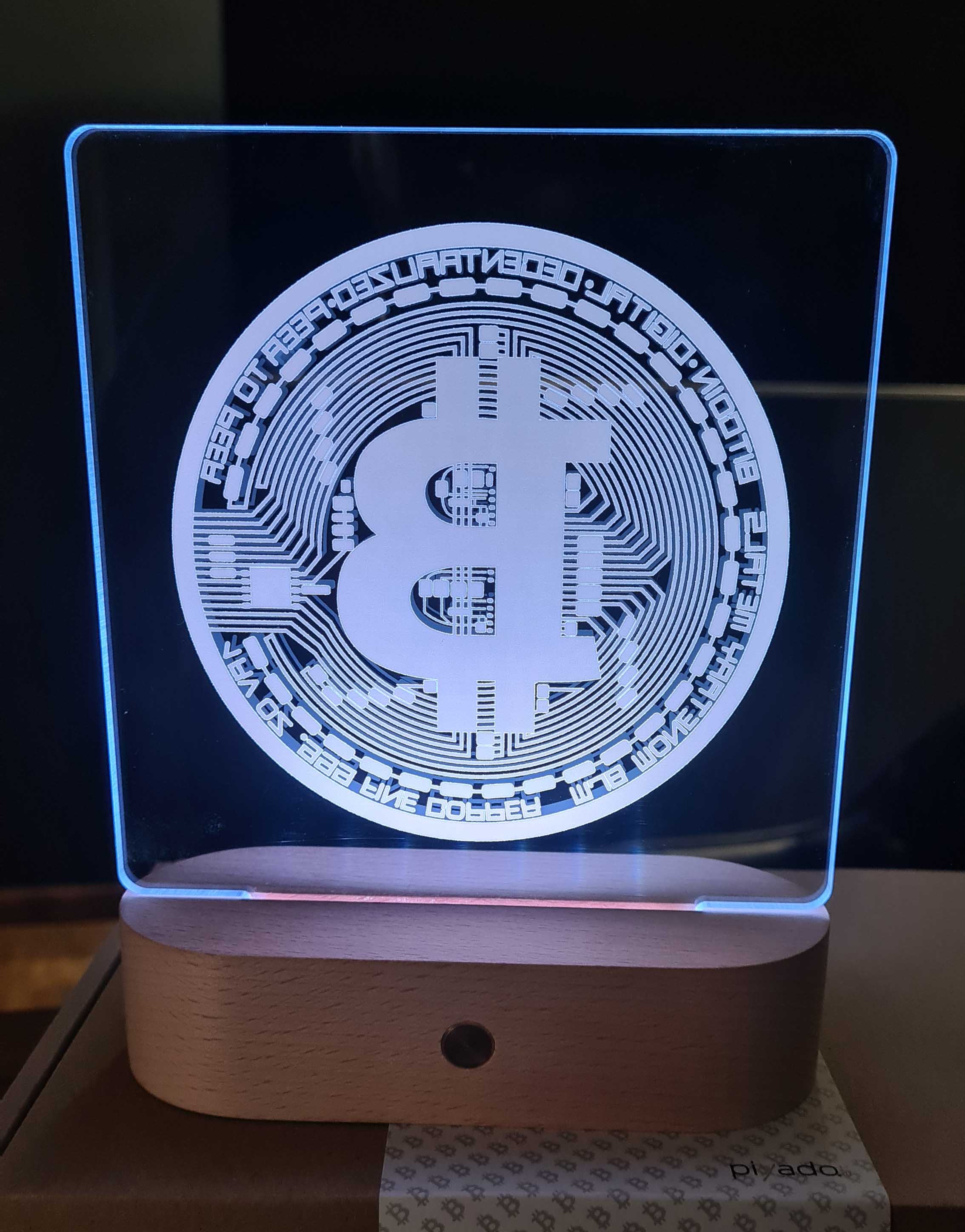 Bitcoin to the Moon Lampa LED