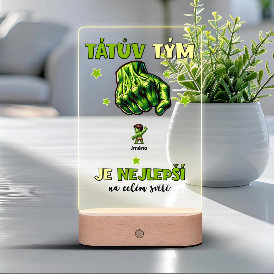 Tátův tým Hulk až 4 děti Lampa LED