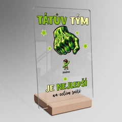 Tátův tým Hulk až 4 děti Akrylová Plaketa