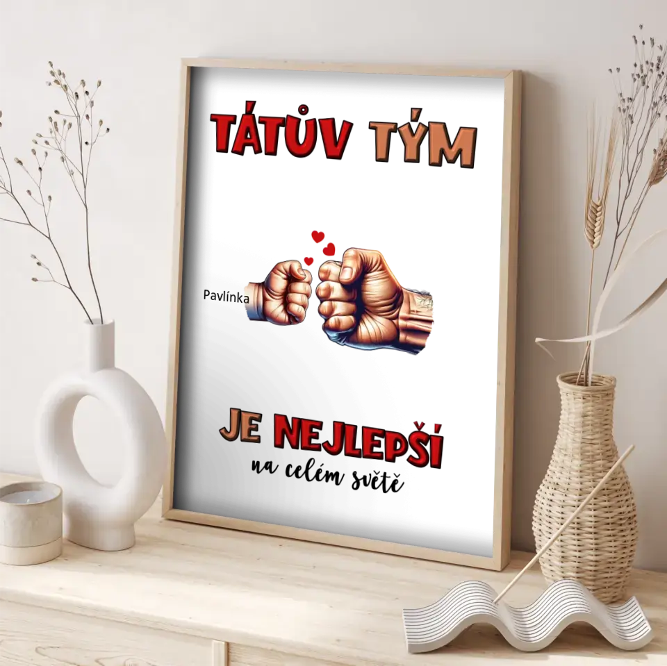 Tátův Tým Ruce Až 5 Dětí Plakát