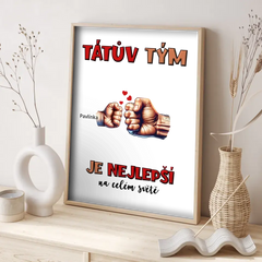 Tátův Tým Ruce Až 5 Dětí Plakát