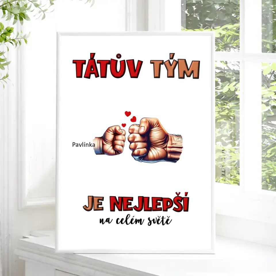 Tátův Tým Ruce Až 5 Dětí Plakát