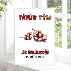 Tátův Tým Ruce Až 5 Dětí Plakát