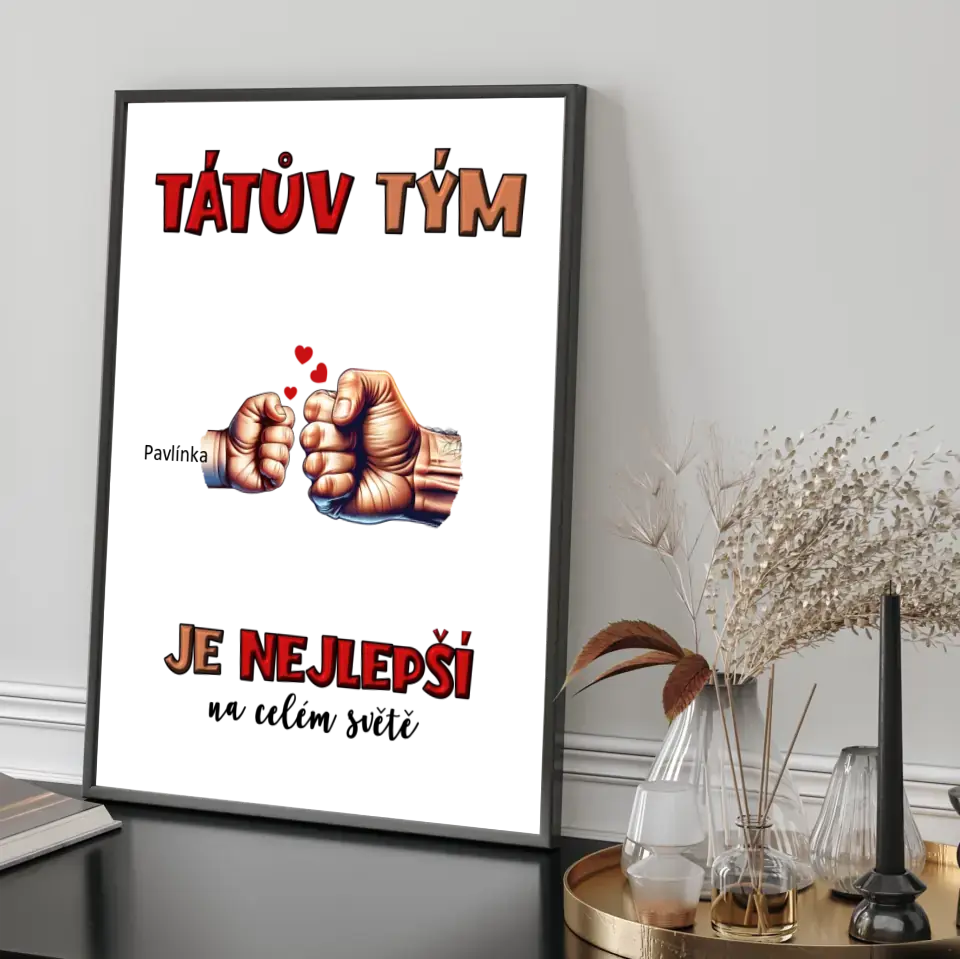 Tátův Tým Ruce Až 5 Dětí Plakát