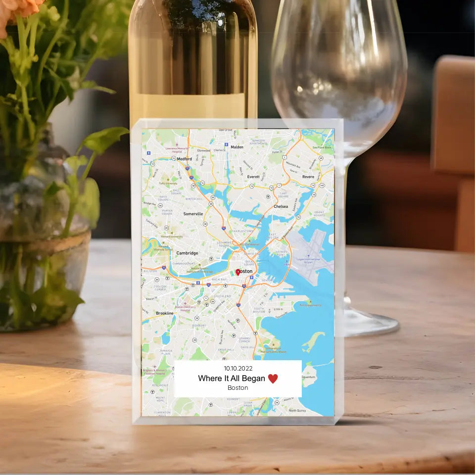 Personalized Map Where It All Began Acrylic Block