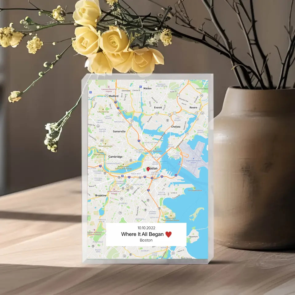 Personalized Map Where It All Began Acrylic Block