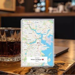 Personalized Map Where It All Began Acrylic Block