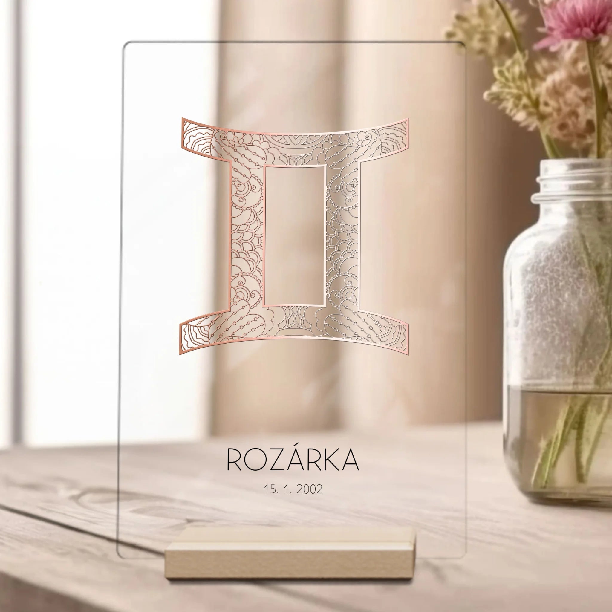 Znamení zvěrokruhu s jménem – Akrylová plaketa dárková