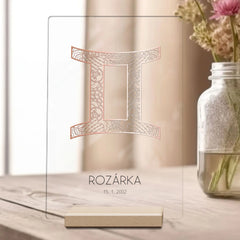 Znamení zvěrokruhu s jménem – Akrylová plaketa dárková