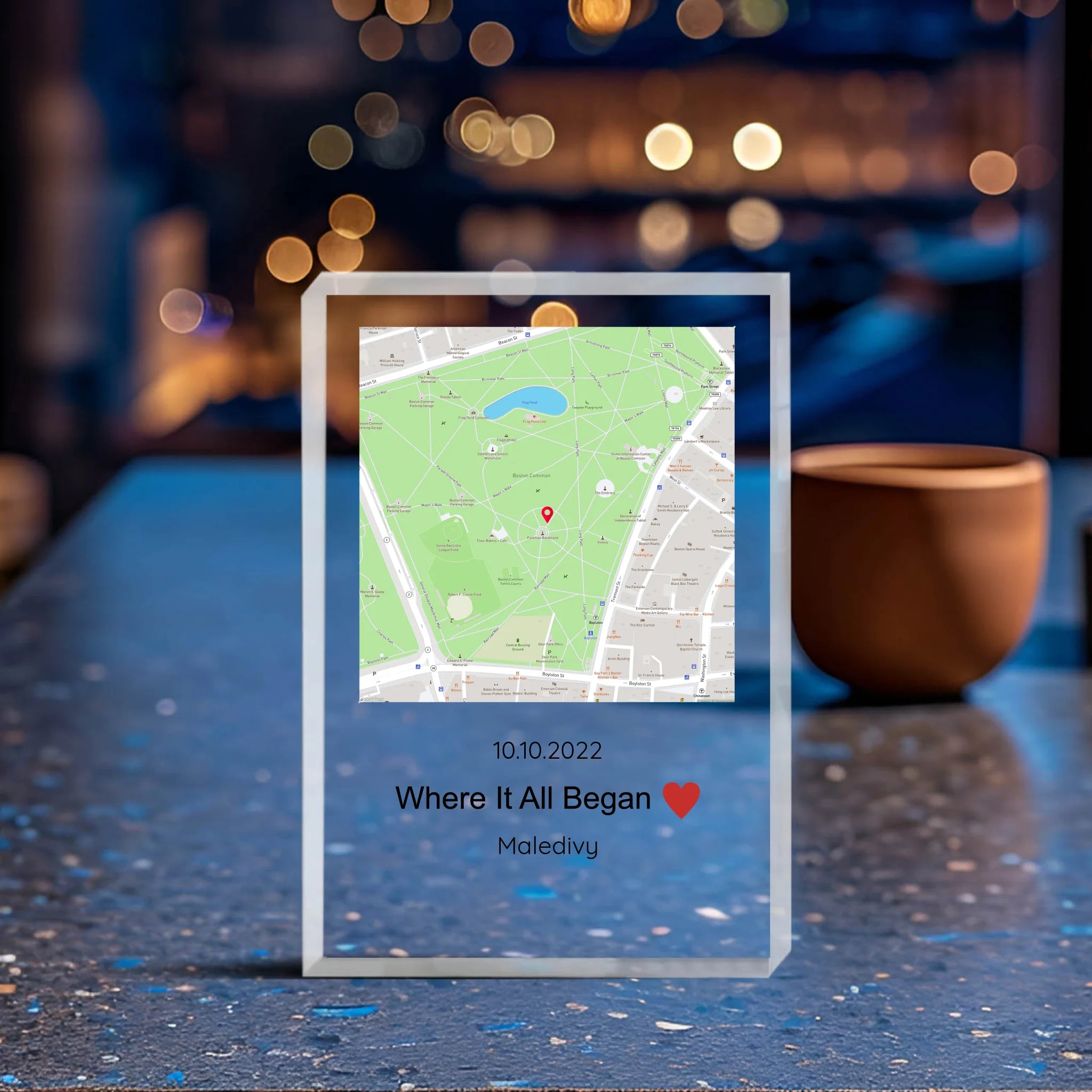 Personalizovaná Mapa Kde To Všechno Začalo Akrylový Blok