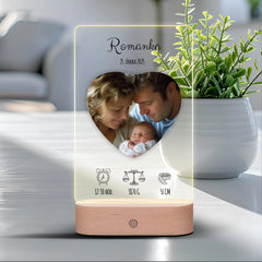 Narození dítěte s vlastní fotografií Lampa LED