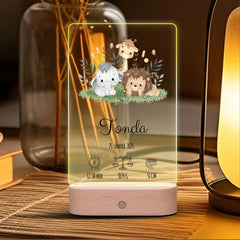 Narození dítěte s motivy zvířátek Lampa LED