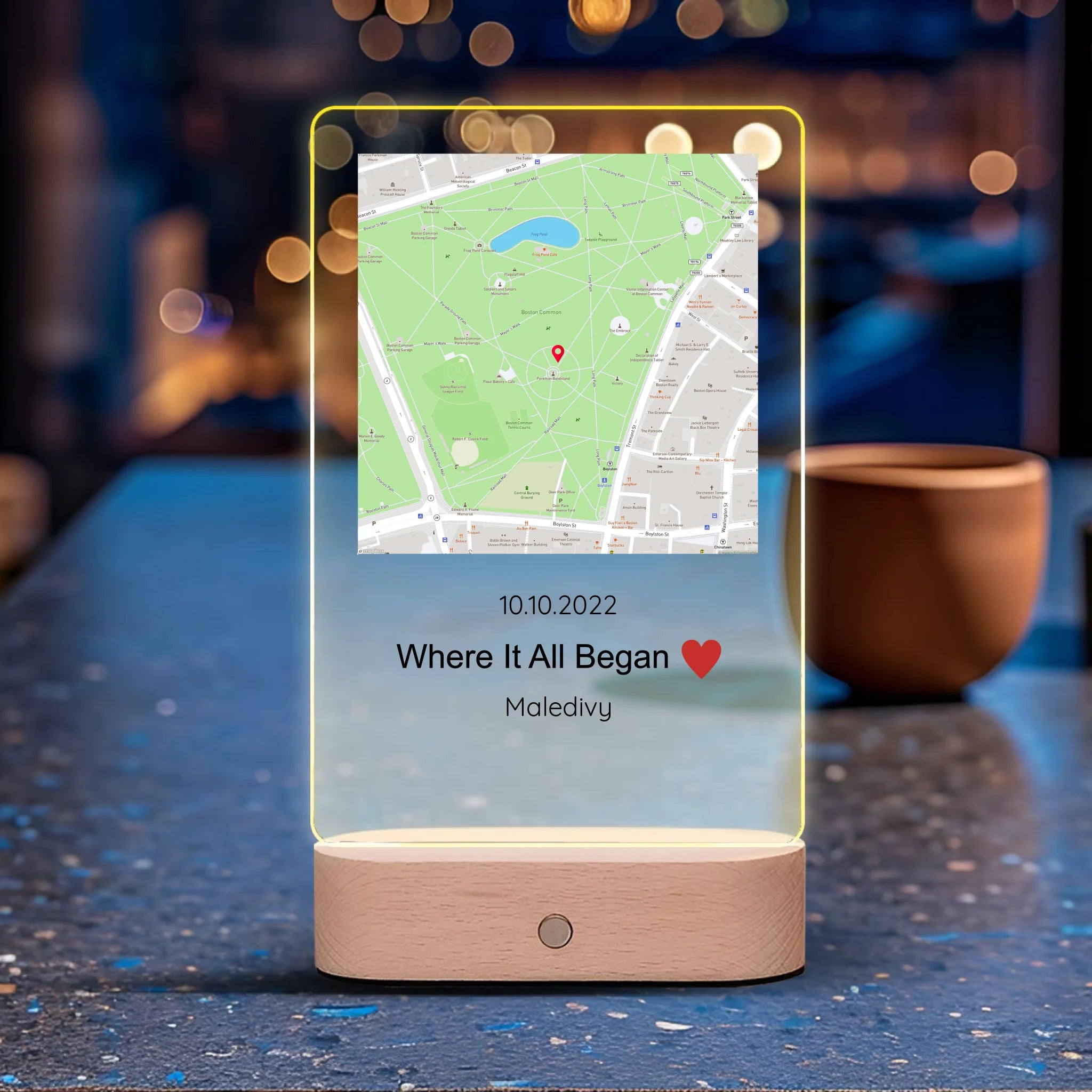 Personalizovaná mapa kde to všechno začalo Lampa LED