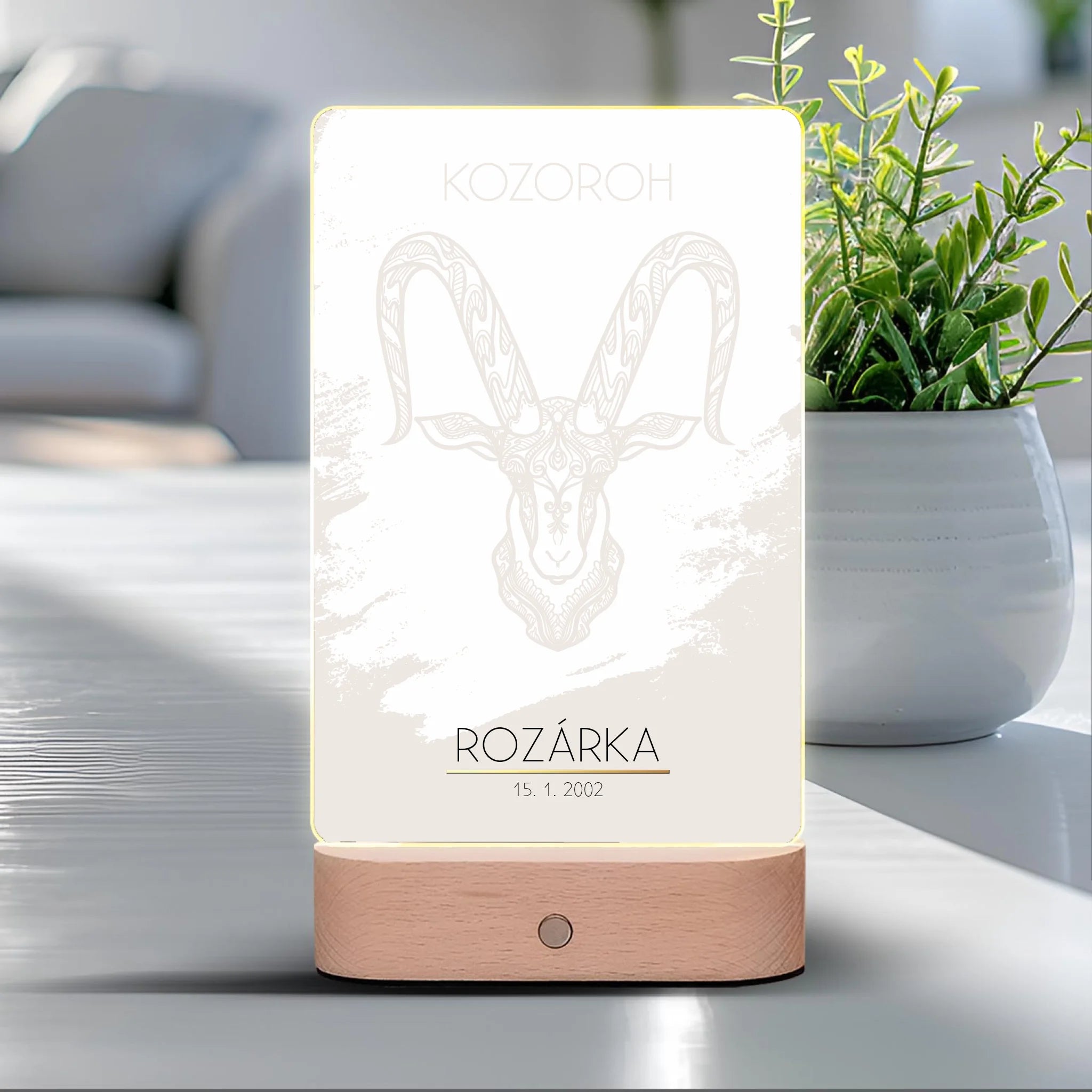 12 Znamení zvěrokruhu s vlastním jménem a pozadím Lampa LED
