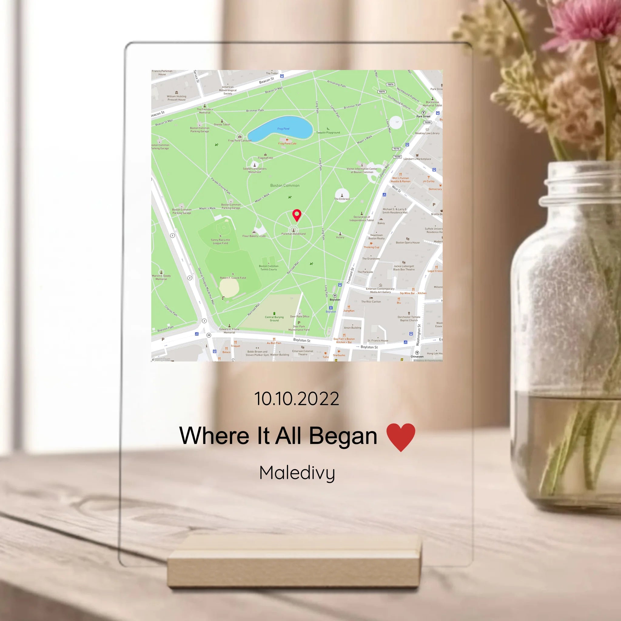 Personalizovaná mapa kde to všechno začalo Plaketa