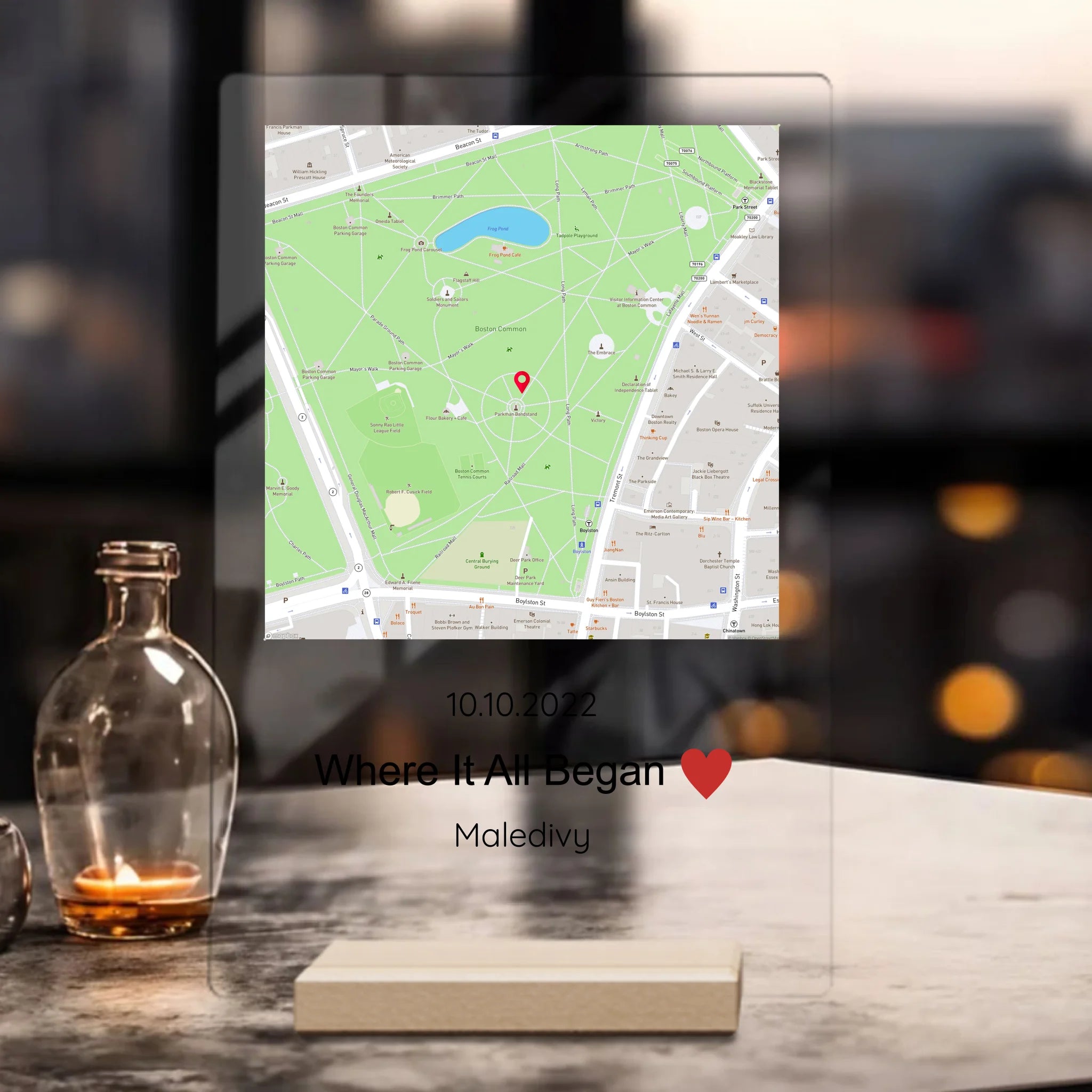 Personalizovaná mapa kde to všechno začalo Plaketa