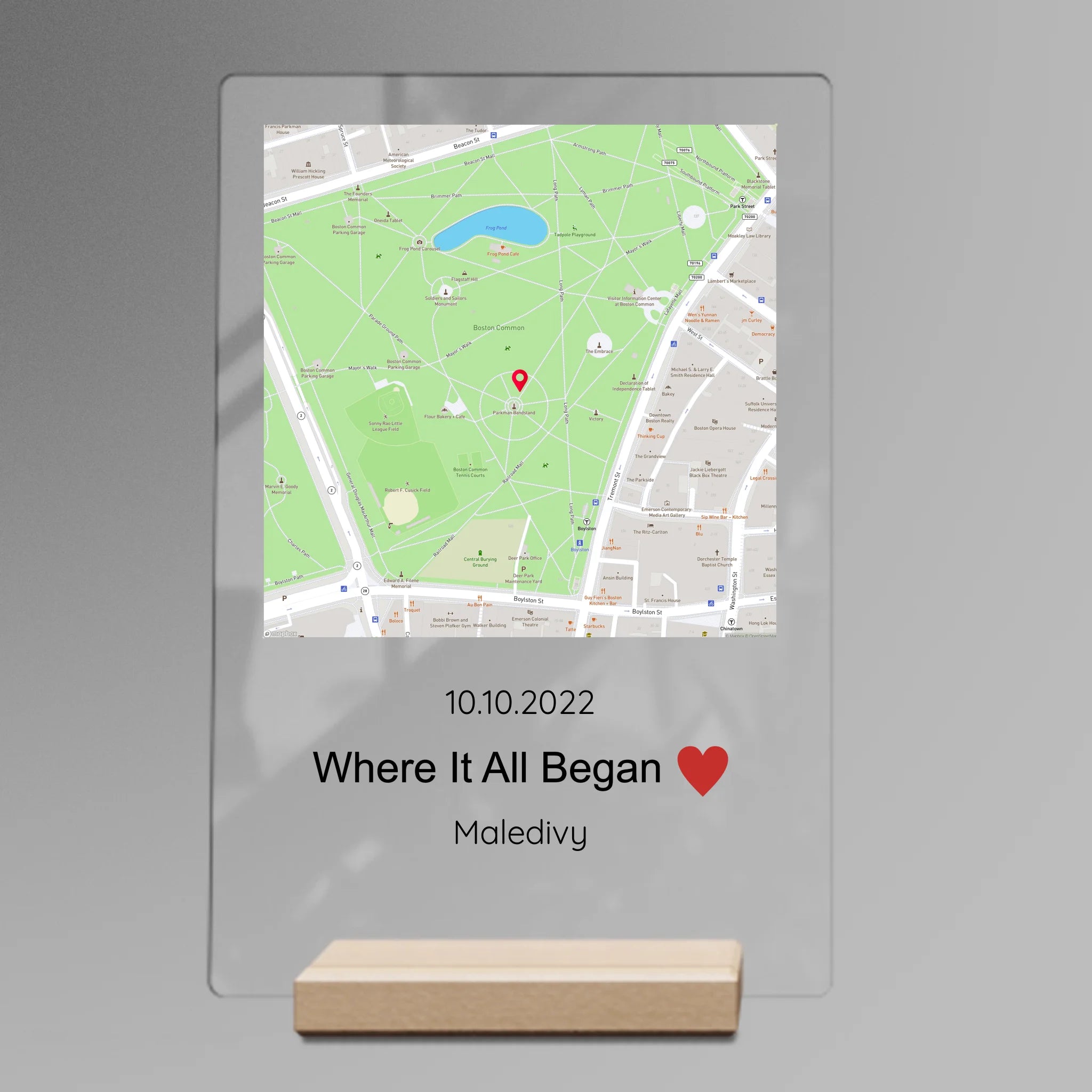 Personalizovaná mapa kde to všechno začalo Plaketa