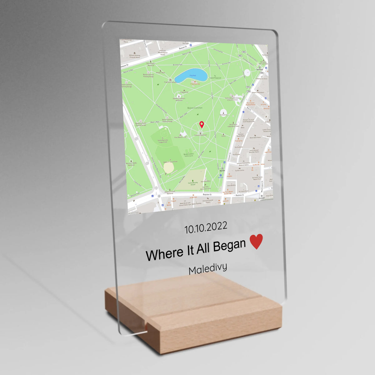Personalizovaná mapa kde to všechno začalo Plaketa