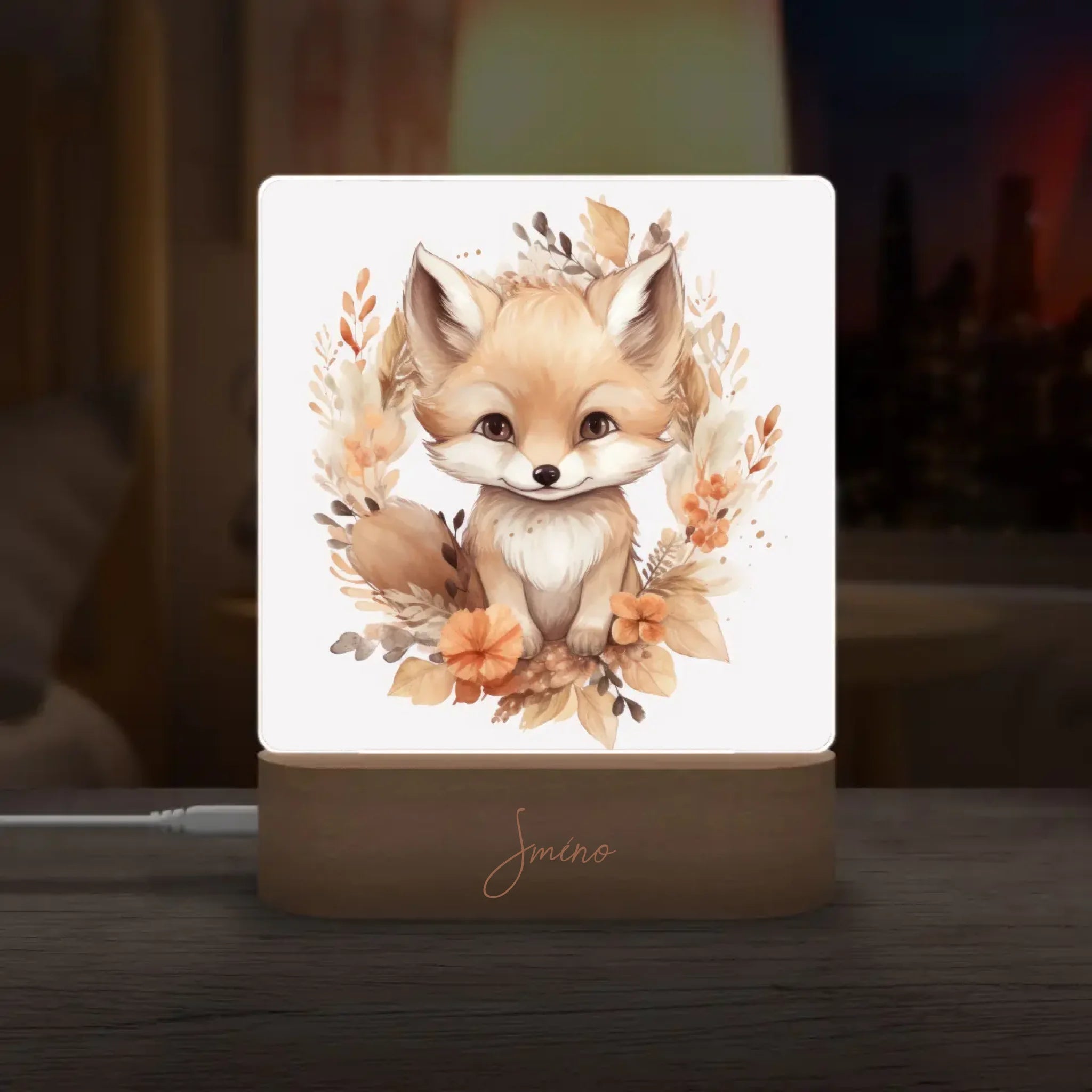 Lampa se zvířátky v květinách