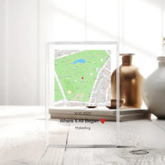 Personalizovaná Mapa Kde To Všechno Začalo Akrylový Blok