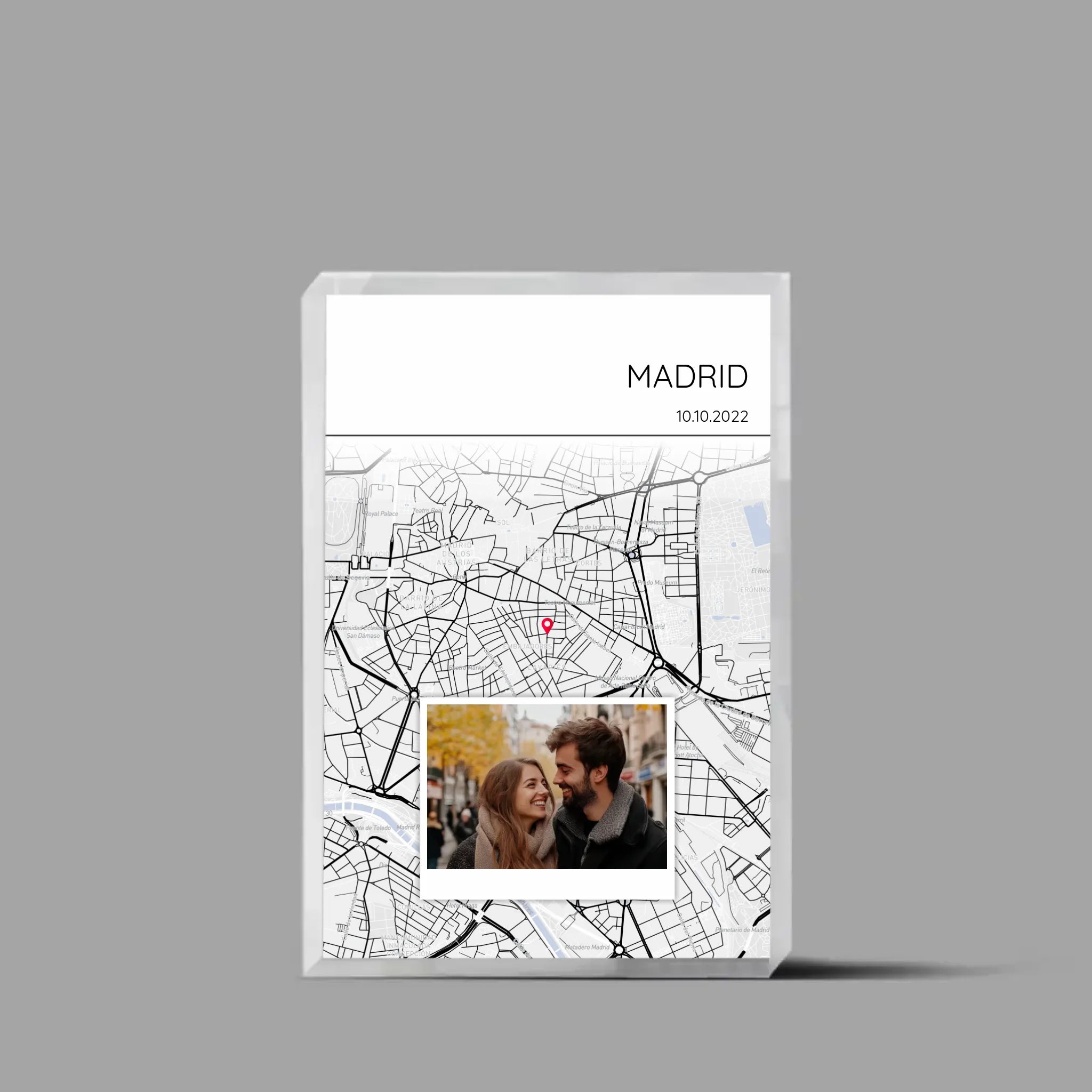 Cestovatelská mapa s fotografií Akrylový blok