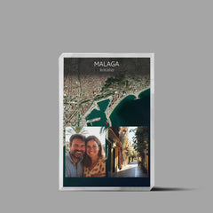 Cestovatelská mapa 2 fotografie Akrylový blok