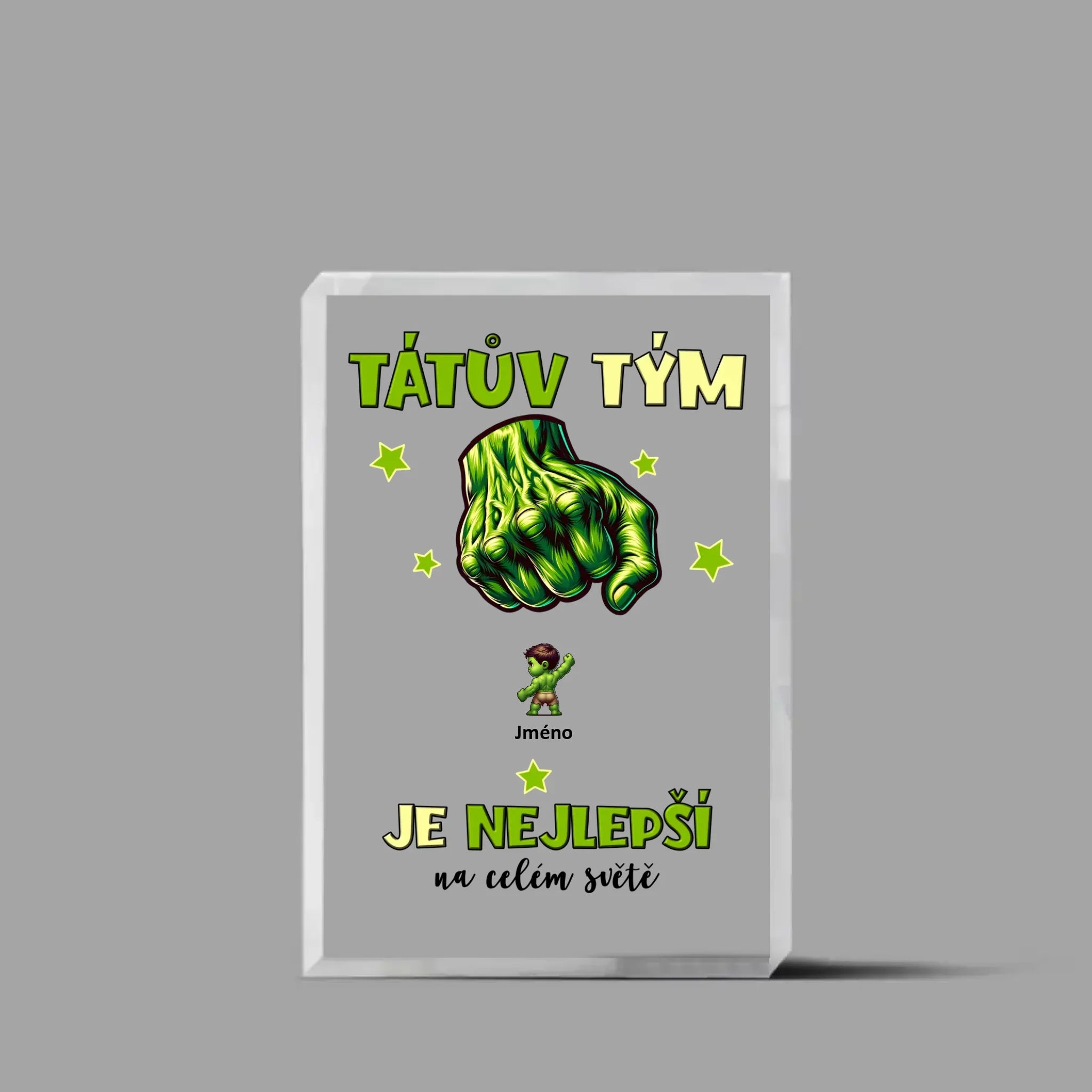 Tátův tým Hulk až 4 děti Akrylový Blok